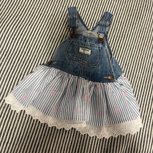 EUC Oshkosh B’gosh Overall Dress - Size 12months